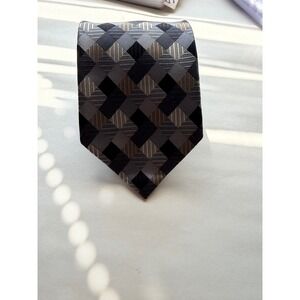 Geoffrey Beene Men's Necktie Geometric‎ Diamond Pattern Silk Career Formal